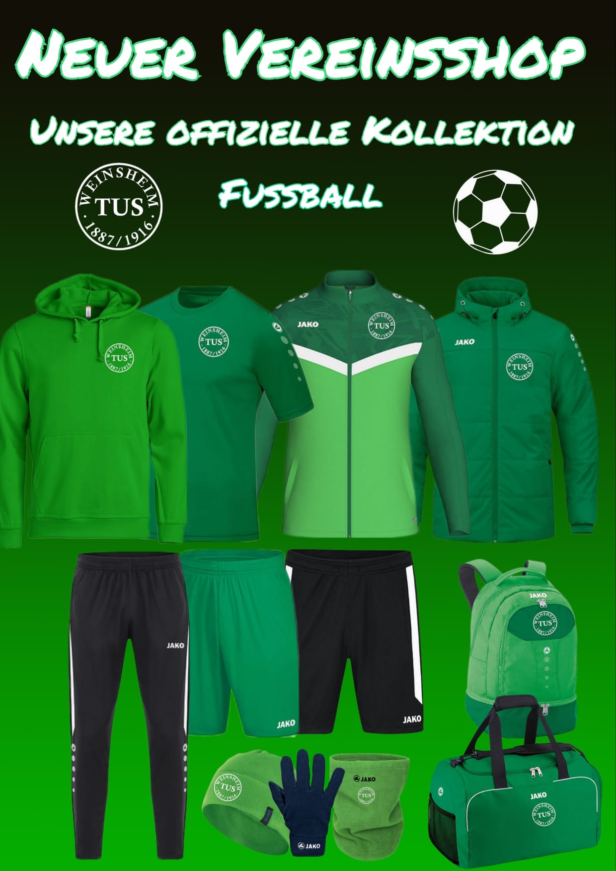 Vereinsshop Fußball-Kollektion — Neuer Vereinsshop TuS Weinsheim